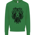 A Rasta Lion With Dreadlocks Jamaican Reggae Kids Sweatshirt Jumper Irish Green