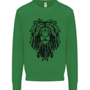 A Rasta Lion With Dreadlocks Jamaican Reggae Kids Sweatshirt Jumper Irish Green