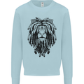 A Rasta Lion With Dreadlocks Jamaican Reggae Kids Sweatshirt Jumper Light Blue