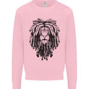 A Rasta Lion With Dreadlocks Jamaican Reggae Kids Sweatshirt Jumper Light Pink