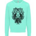 A Rasta Lion With Dreadlocks Jamaican Reggae Kids Sweatshirt Jumper Peppermint