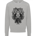 A Rasta Lion With Dreadlocks Jamaican Reggae Kids Sweatshirt Jumper Sports Grey