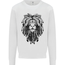 A Rasta Lion With Dreadlocks Jamaican Reggae Kids Sweatshirt Jumper White
