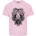 A Rasta Lion With Dreadlocks Jamaican Reggae Kids T-Shirt Childrens Light Pink
