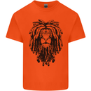 A Rasta Lion With Dreadlocks Jamaican Reggae Kids T-Shirt Childrens Orange