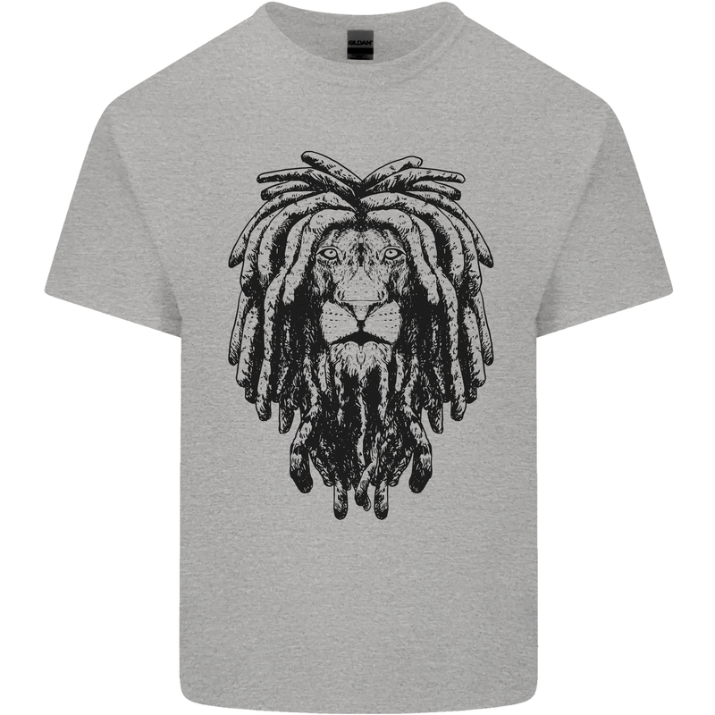 A Rasta Lion With Dreadlocks Jamaican Reggae Kids T-Shirt Childrens Sports Grey