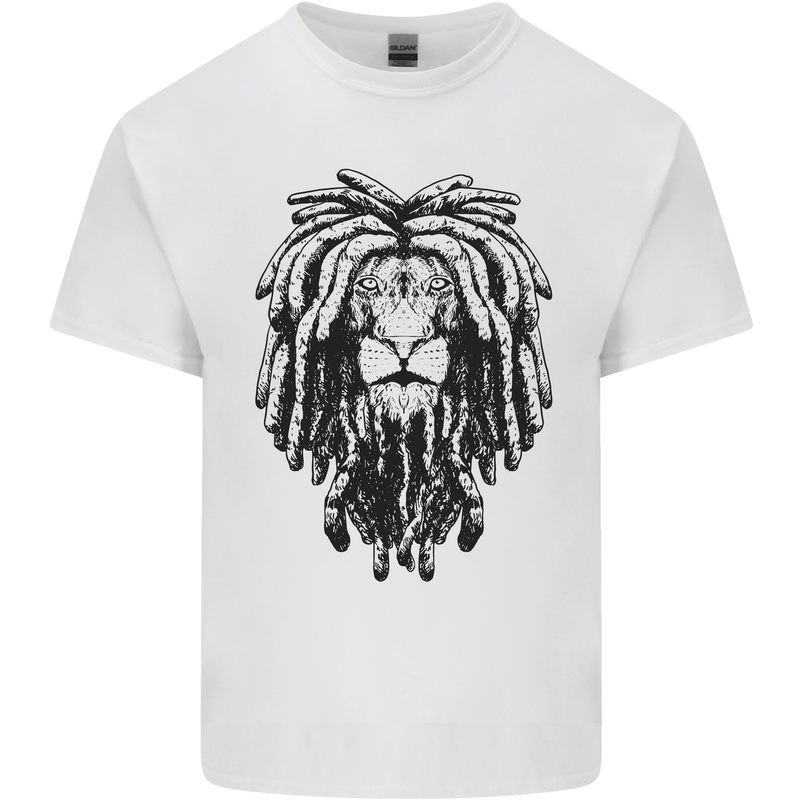 A Rasta Lion With Dreadlocks Jamaican Reggae Kids T-Shirt Childrens White