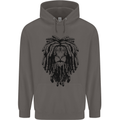 A Rasta Lion With Dreadlocks Jamaican Reggae Mens 80% Cotton Hoodie Charcoal