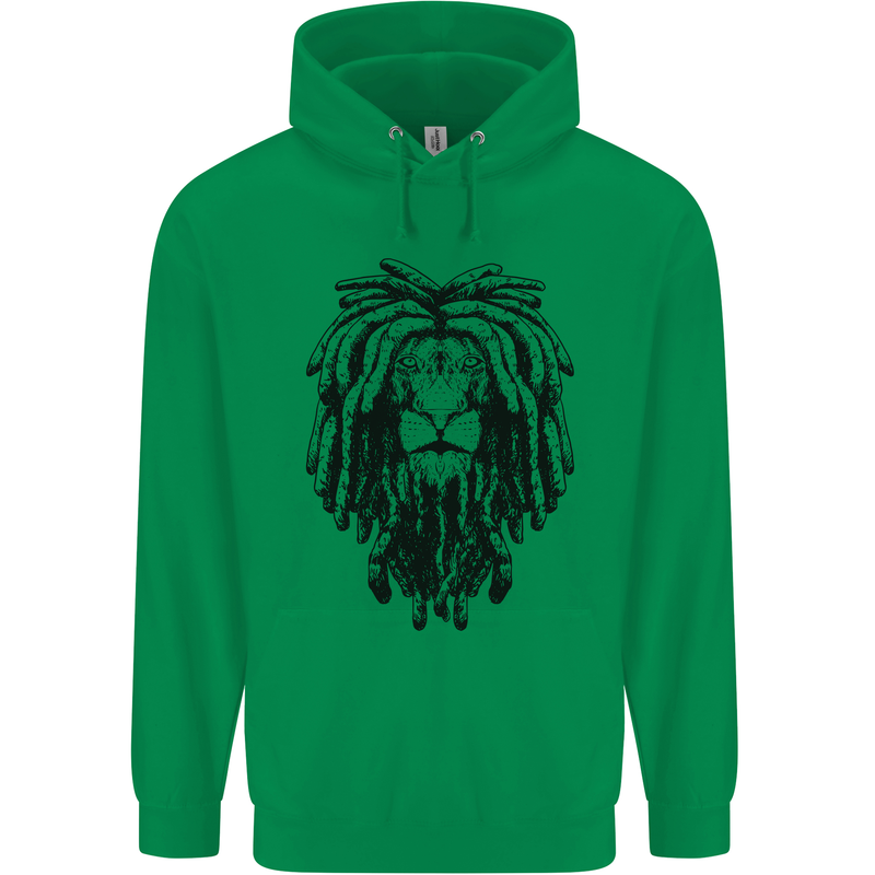 A Rasta Lion With Dreadlocks Jamaican Reggae Mens 80% Cotton Hoodie Irish Green