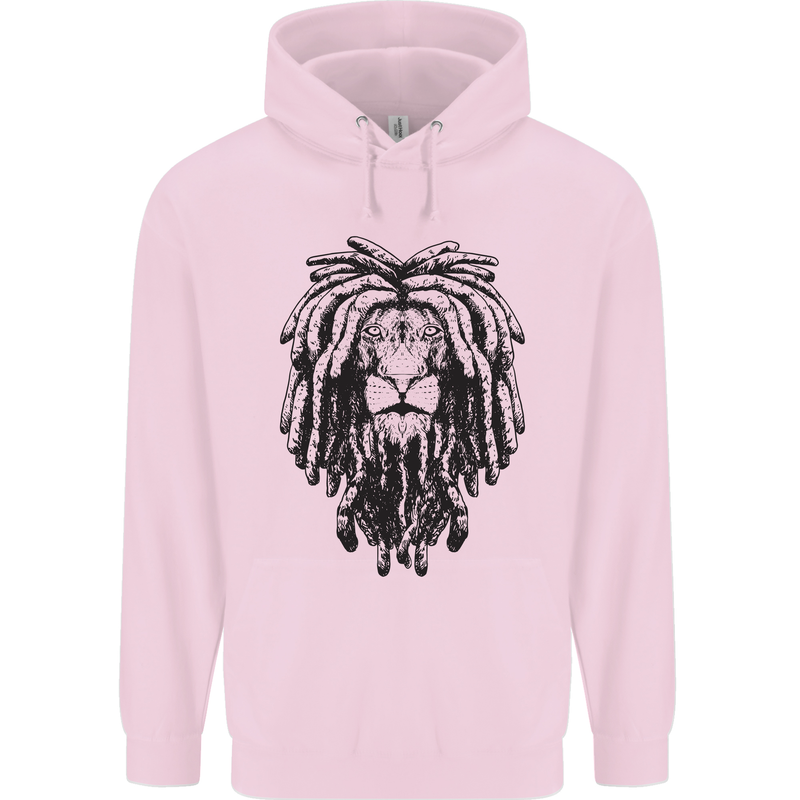 A Rasta Lion With Dreadlocks Jamaican Reggae Mens 80% Cotton Hoodie Light Pink