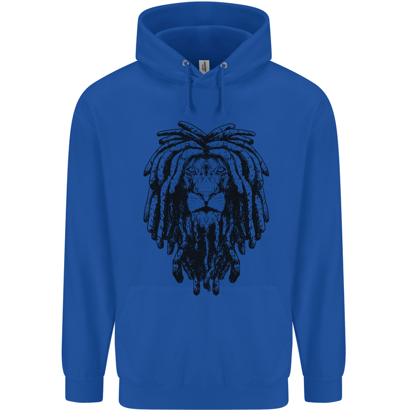 A Rasta Lion With Dreadlocks Jamaican Reggae Mens 80% Cotton Hoodie Royal Blue