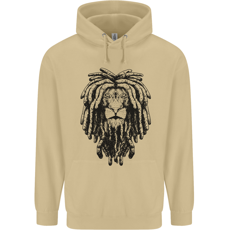 A Rasta Lion With Dreadlocks Jamaican Reggae Mens 80% Cotton Hoodie Sand