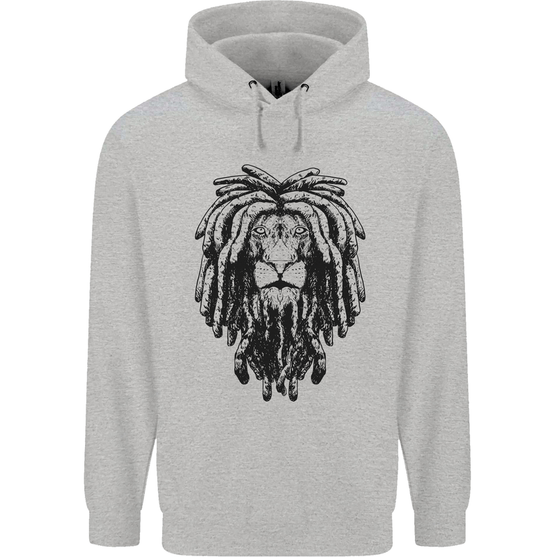 A Rasta Lion With Dreadlocks Jamaican Reggae Mens 80% Cotton Hoodie Sports Grey