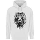 A Rasta Lion With Dreadlocks Jamaican Reggae Mens 80% Cotton Hoodie White