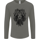A Rasta Lion With Dreadlocks Jamaican Reggae Mens Long Sleeve T-Shirt Charcoal