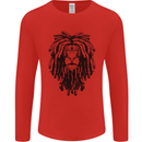 A Rasta Lion With Dreadlocks Jamaican Reggae Mens Long Sleeve T-Shirt Red