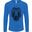 A Rasta Lion With Dreadlocks Jamaican Reggae Mens Long Sleeve T-Shirt Royal Blue