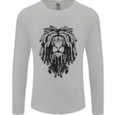A Rasta Lion With Dreadlocks Jamaican Reggae Mens Long Sleeve T-Shirt Sports Grey
