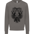 A Rasta Lion With Dreadlocks Jamaican Reggae Mens Sweatshirt Jumper Charcoal