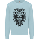 A Rasta Lion With Dreadlocks Jamaican Reggae Mens Sweatshirt Jumper Light Blue