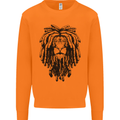 A Rasta Lion With Dreadlocks Jamaican Reggae Mens Sweatshirt Jumper Orange