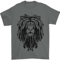 A Rasta Lion With Dreadlocks Jamaican Reggae Mens T-Shirt 100% Cotton Charcoal