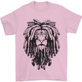 A Rasta Lion With Dreadlocks Jamaican Reggae Mens T-Shirt 100% Cotton Light Pink