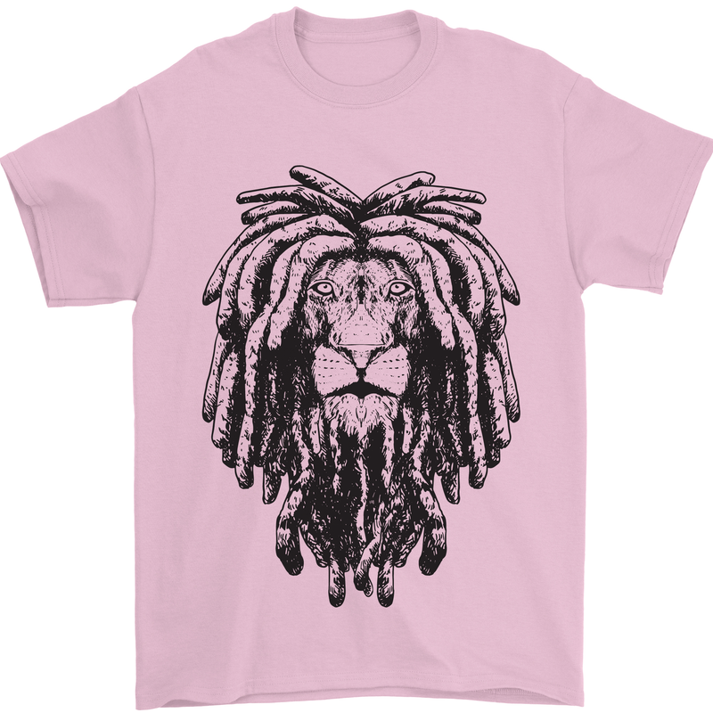 A Rasta Lion With Dreadlocks Jamaican Reggae Mens T-Shirt 100% Cotton Light Pink