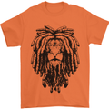 A Rasta Lion With Dreadlocks Jamaican Reggae Mens T-Shirt 100% Cotton Orange