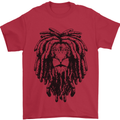 A Rasta Lion With Dreadlocks Jamaican Reggae Mens T-Shirt 100% Cotton Red