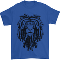 A Rasta Lion With Dreadlocks Jamaican Reggae Mens T-Shirt 100% Cotton Royal Blue