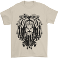 A Rasta Lion With Dreadlocks Jamaican Reggae Mens T-Shirt 100% Cotton Sand