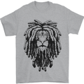 A Rasta Lion With Dreadlocks Jamaican Reggae Mens T-Shirt 100% Cotton Sports Grey