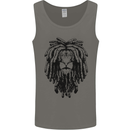A Rasta Lion With Dreadlocks Jamaican Reggae Mens Vest Tank Top Charcoal