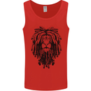 A Rasta Lion With Dreadlocks Jamaican Reggae Mens Vest Tank Top Red