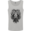 A Rasta Lion With Dreadlocks Jamaican Reggae Mens Vest Tank Top Sports Grey