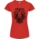 A Rasta Lion With Dreadlocks Jamaican Reggae Womens Petite Cut T-Shirt Red
