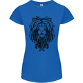 A Rasta Lion With Dreadlocks Jamaican Reggae Womens Petite Cut T-Shirt Royal Blue