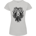 A Rasta Lion With Dreadlocks Jamaican Reggae Womens Petite Cut T-Shirt Sports Grey