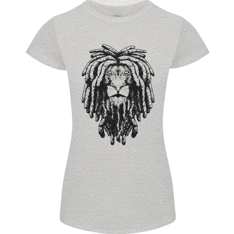 A Rasta Lion With Dreadlocks Jamaican Reggae Womens Petite Cut T-Shirt Sports Grey