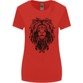 A Rasta Lion With Dreadlocks Jamaican Reggae Womens Wider Cut T-Shirt Red
