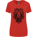 A Rasta Lion With Dreadlocks Jamaican Reggae Womens Wider Cut T-Shirt Red