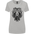 A Rasta Lion With Dreadlocks Jamaican Reggae Womens Wider Cut T-Shirt Sports Grey