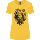 A Rasta Lion With Dreadlocks Jamaican Reggae Womens Wider Cut T-Shirt Yellow
