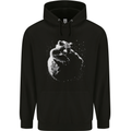 A Red Panda on the Moon Mens 80% Cotton Hoodie Black