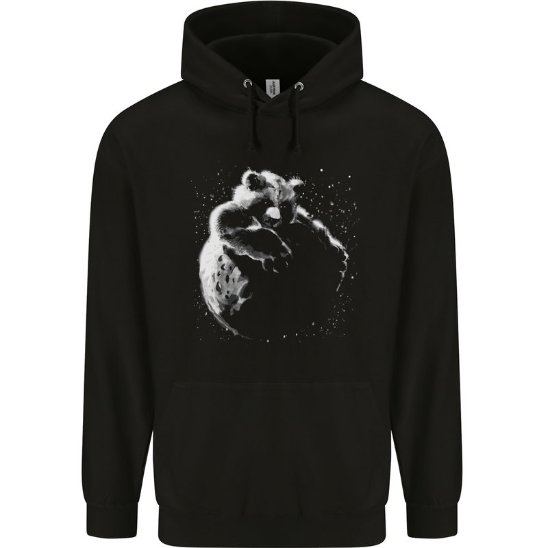 A Red Panda on the Moon Mens 80% Cotton Hoodie Black