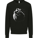 A Red Panda on the Moon Mens Sweatshirt Jumper Black