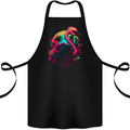 A Retro Flamingo Cotton Apron 100% Organic Black