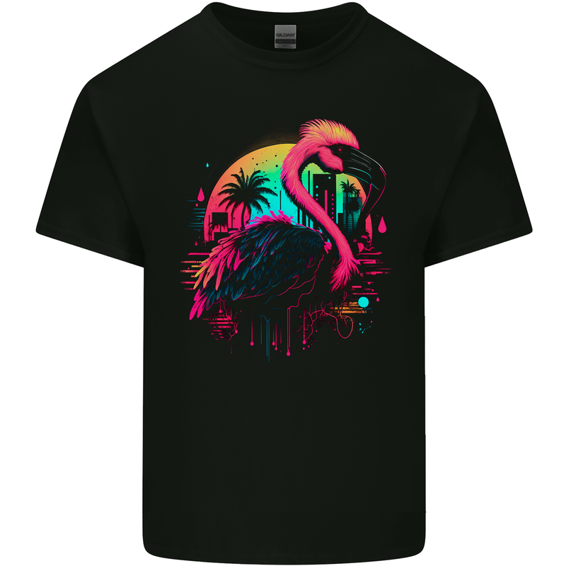 A Retro Flamingo Kids T-Shirt Childrens Black