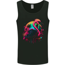 A Retro Flamingo Mens Vest Tank Top Black